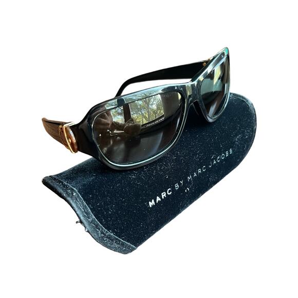 Marc Jacobs MJ101/S 80785 Black Gold Frame Sunglasses Italy 58-15-125 w/ case - Picture 1 of 11